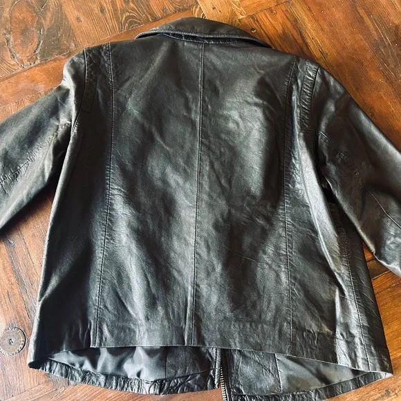 Madewell Washed Leather Motorcycle Jacket Black NEW - Picture 2 of 11